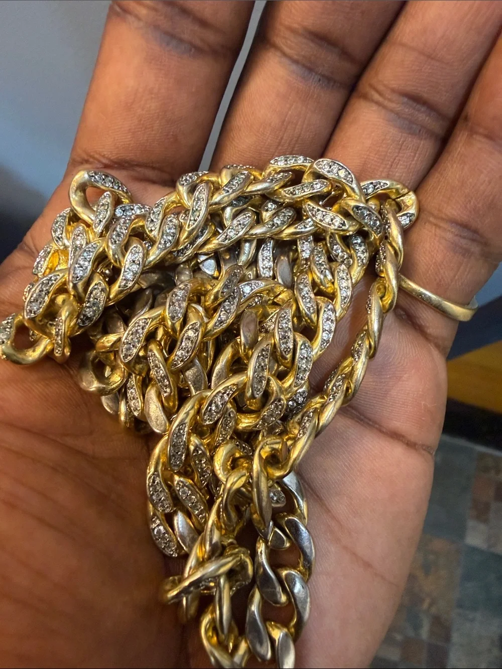 Gold-Tone Cuban Link Necklace
